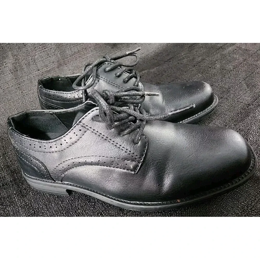 STEVE MADDEN Little Boys Bevan Lace‎ up Classic Oxford Shoes Black Size 11 EUC